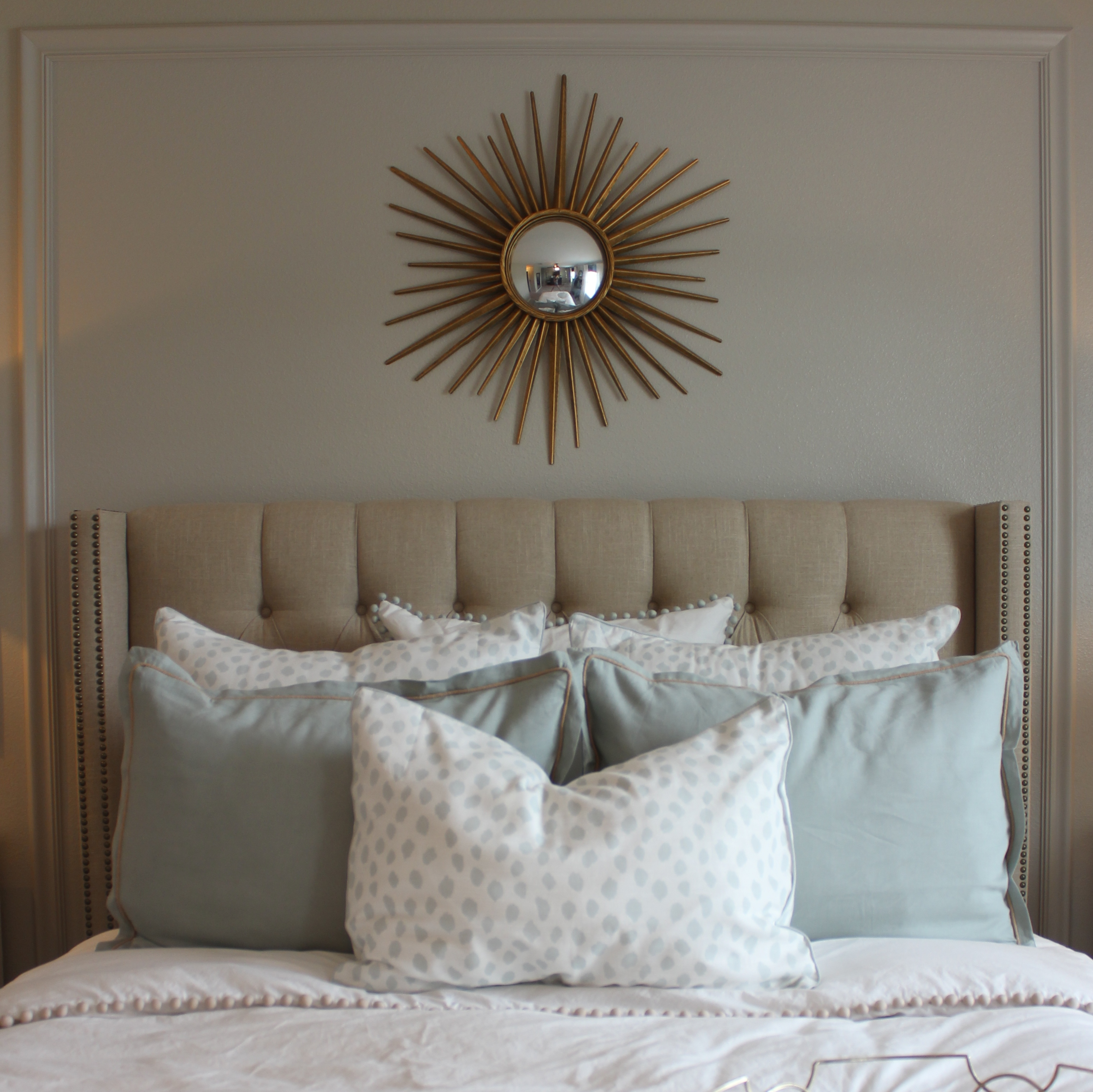 Master Bedroom Monogrammed Pillows - Frills and Drills