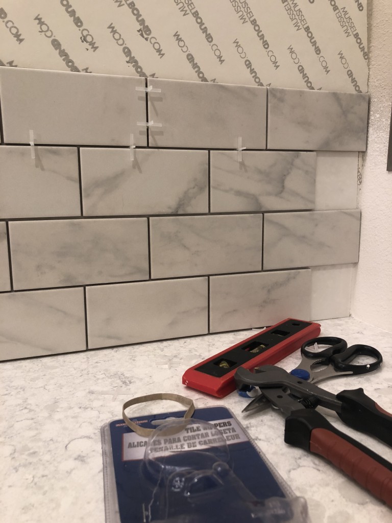 DIY Easy Bathroom Tile Wall - Frills and Drills